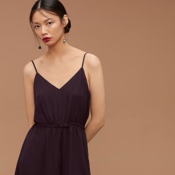 Babaton| Aritzia| ‘Casimir’ Black Cinched Spaghetti Strap Mini Dress Sz S - Picture 1 of 7